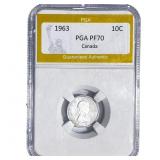 1963 Canada Silver 10 Cents PGA PF70