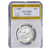 1936 Wisconsin Half Dollar PGA MS67