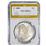 1880 Morgan Silver Dollar PGA MS63+