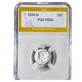 1926-D Mercury Silver Dime PGA MS62