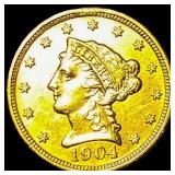 1904 Liberty Head Quarter Eagle $2.50 Gold UNCIRCU