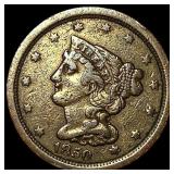 1850 Braided Hair Half Cent ABOUT UNCIRCULATED