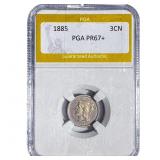 1885 Nickel Three Cent PGA PR67+