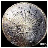 1893 Mexico Silver 8 Reales Punchmarked NEARLY UNC