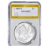 1883-O Morgan Silver Dollar PGA MS63