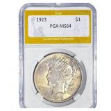 1923 Silver Peace Dollar PGA MS64