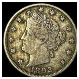 1892 Liberty Head Nickel ABOUT UNCIRCULATED