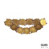 [13 Coins] Mexico Gold 2 Pesos Bracelet .6307oz