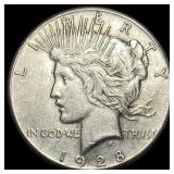 1928 Silver Peace Dollar CLOSELY UNCIRCULATED