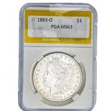 1883-O Morgan Silver Dollar PGA MS63