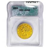 1853 $10 Gold Eagle ICG AU58