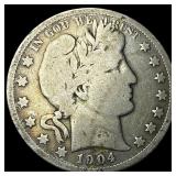 1904-S Silver Barber Half Dollar LIGHTLY CIRCULATE