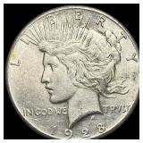 1928 Silver Peace Dollar CLOSELY UNCIRCULATED