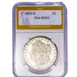 1883-O Morgan Silver Dollar PGA MS63