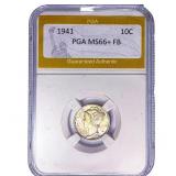 1941 Mercury Silver Dime PGA MS66+ FB