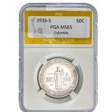 1936-S Columbia Half Dollar PGA MS65