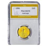1996 1/4oz $10 Gold Eagle PGA MS70