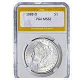 1888-O Morgan Silver Dollar PGA MS62
