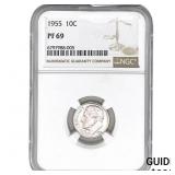 1955 Roosevelt Dime NGC PF69