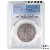 1938-D Walking Liberty Half Dollar PCGS VF20