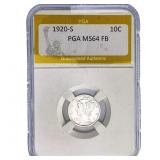 1920-S Mercury Silver Dime PGA MS64 FB