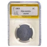 1803 Draped Bust Large Cent PGA AU53+ 100/000