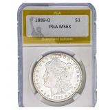 1889-O Morgan Silver Dollar PGA MS63