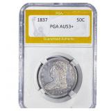 1837 Capped Bust Half Dollar PGA AU53+
