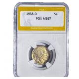 1938-D Buffalo Nickel PGA MS67