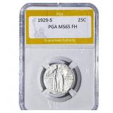 1929-S Standing Liberty Quarter PGA MS65 FH