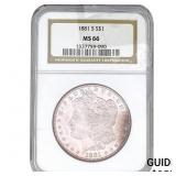 1881-S Morgan Silver Dollar NGC MS66