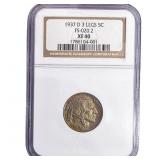 1937-D Buffalo Nickel NGC XF40 3 Legs FS-020.2