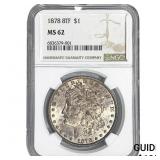 1878 8TF Morgan Silver Dollar NGC MS62