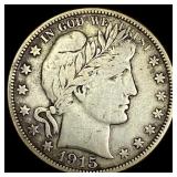 1915-D Silver Barber Half Dollar LIGHTLY  CIRCULA