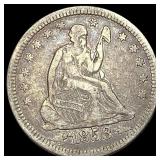 1853 Arrows/Rays Seated Liberty Quarter  LIGHTLY