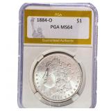 1884-O Morgan Silver Dollar PGA MS64