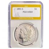1891-S Morgan Silver Dollar PGA MS64