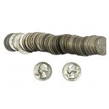 Roll of 40 Silver Washington 25C