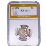 1934 Buffalo Nickel PGA MS64