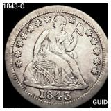 1843-O Seated Liberty Dime NEARLY UNCIRCULATED