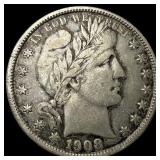 1908-D Silver Barber Half Dollar NEARLY UNCIRCULAT