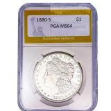 1880-S Morgan Silver Dollar PGA MS64