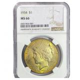 1934 Silver Peace Dollar NGC MS66