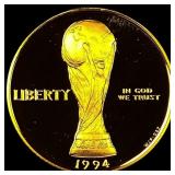 1994-W Gold $5 World Cup Commemorative SUPERB GEM