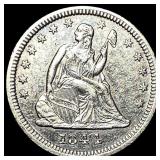 1844 Silver Seated Liberty Quarter CLOSELY UNCIRCU
