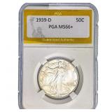 1939-D Walking Liberty Half Dollar PGA MS66+