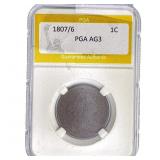 1807/6 Draped Bust Large Cent PGA AG3