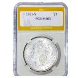 1885-S Morgan Silver Dollar PGA MS63