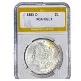 1883-O Morgan Silver Dollar PGA MS63