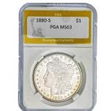 1880-S Morgan Silver Dollar PGA MS63